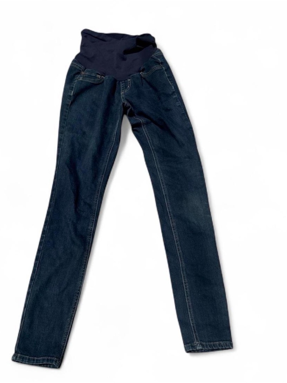 Indigo Blue High-Rise Maternity Skinny Jeans in Dark Blue